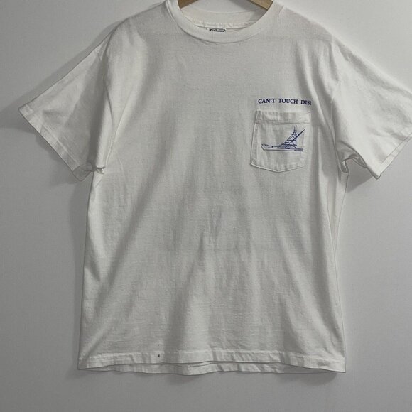 VINTAGE Guy Harvey Shirt Mens Large Fishing Can't Touch Dis USA Hanes Beefy Tee - Picture 2 of 11